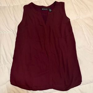 Sleeveless Dark Red Blouse
